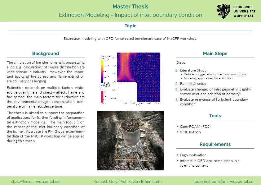 Extinction Modeling - Impact of inlet boundary condition