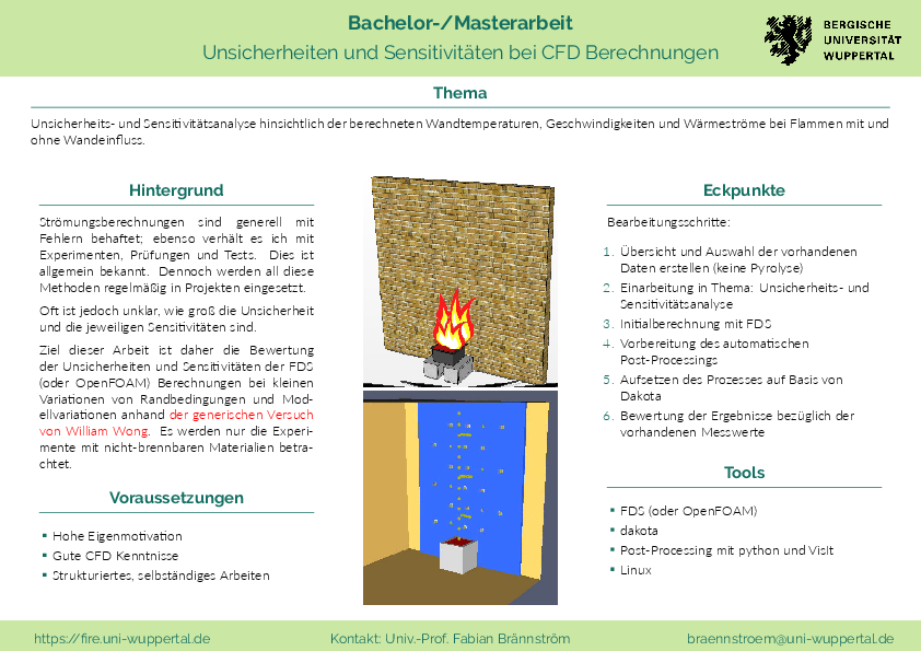 Bachelor-/Masterarbeit - Unsicherheiten und Sensitivitäten in der Berechnung mit FDS